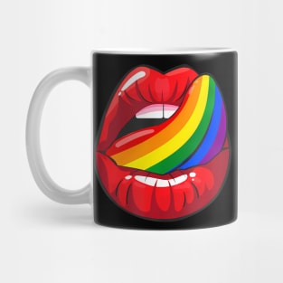 Lgbt Gay Lesbian Pride Sexy Lips Rainbow Mug